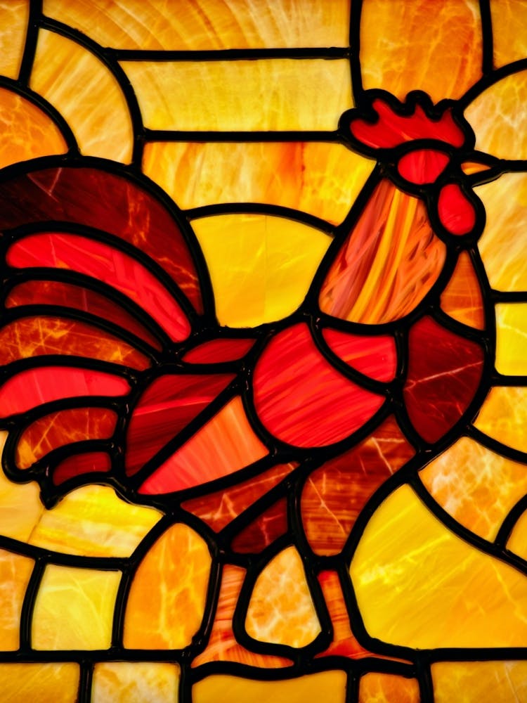 Rooster Stained Glass