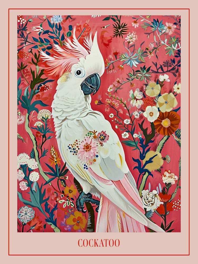 Florales Tiermalerei Kakadu 1 Poster