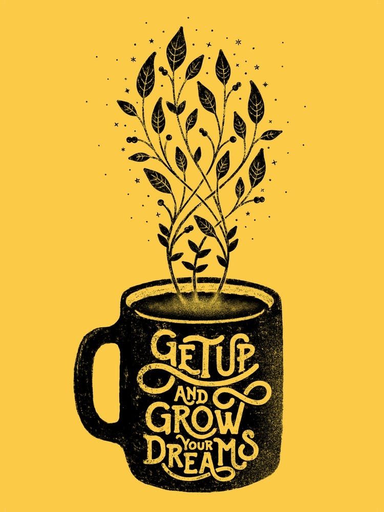 Coffee Cup Lettering Inspirational Quote