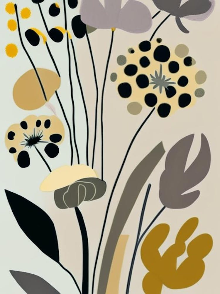 Thimbleweed-Wildblume Moderne Gedeckte Farben 2