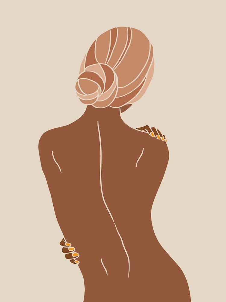 Girl With Bun Backview Tan Blonde