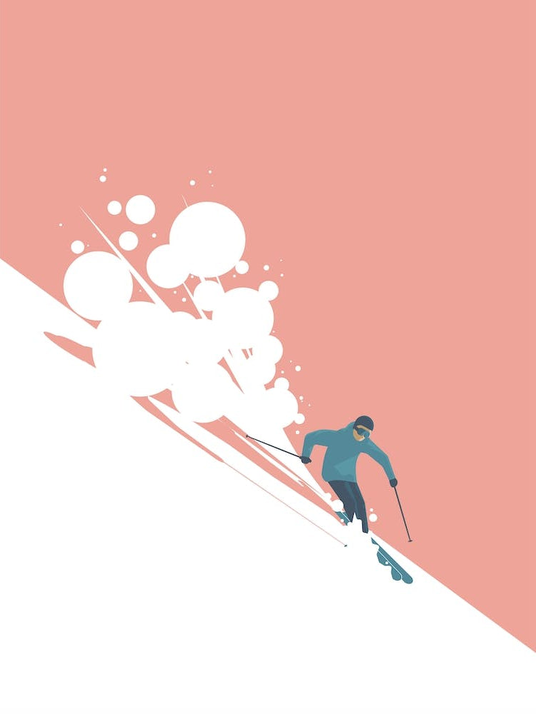 Downhill ski in pink