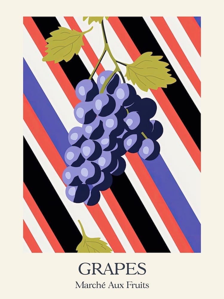 Marche Aux Fruits Grapes Fruit Summer Illustration 2