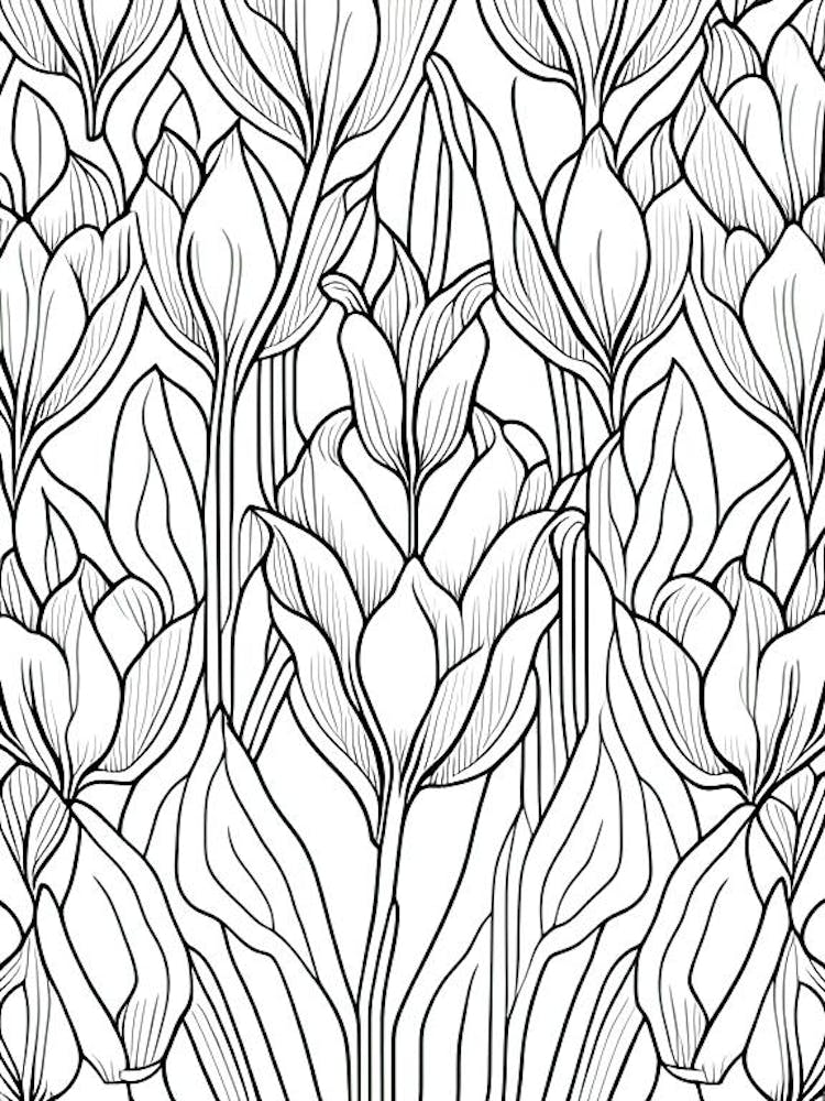 Tulip Leaf William Morris Inspired 2