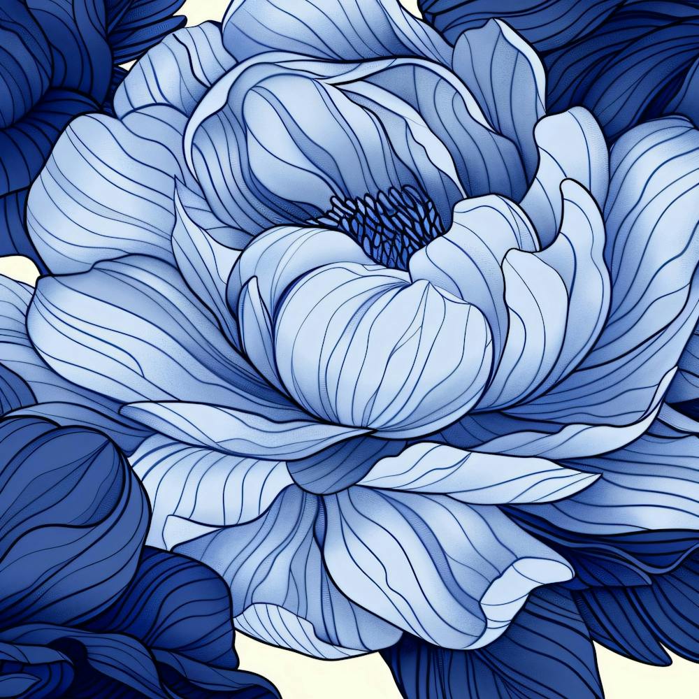 Blue Peony Flower