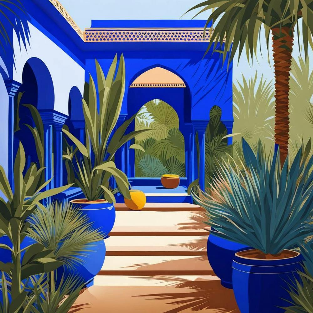 Jardin Majorelle Morocco Illustration