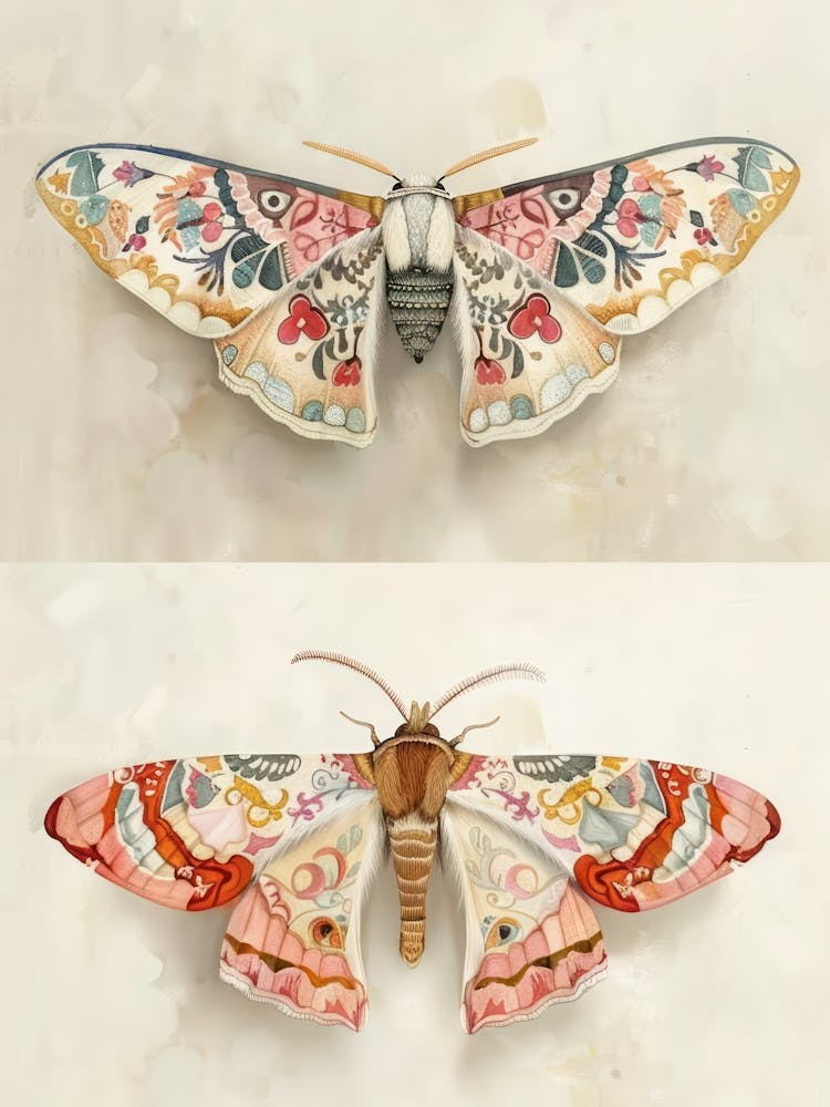 Textile Butterflies William Morris Style 6