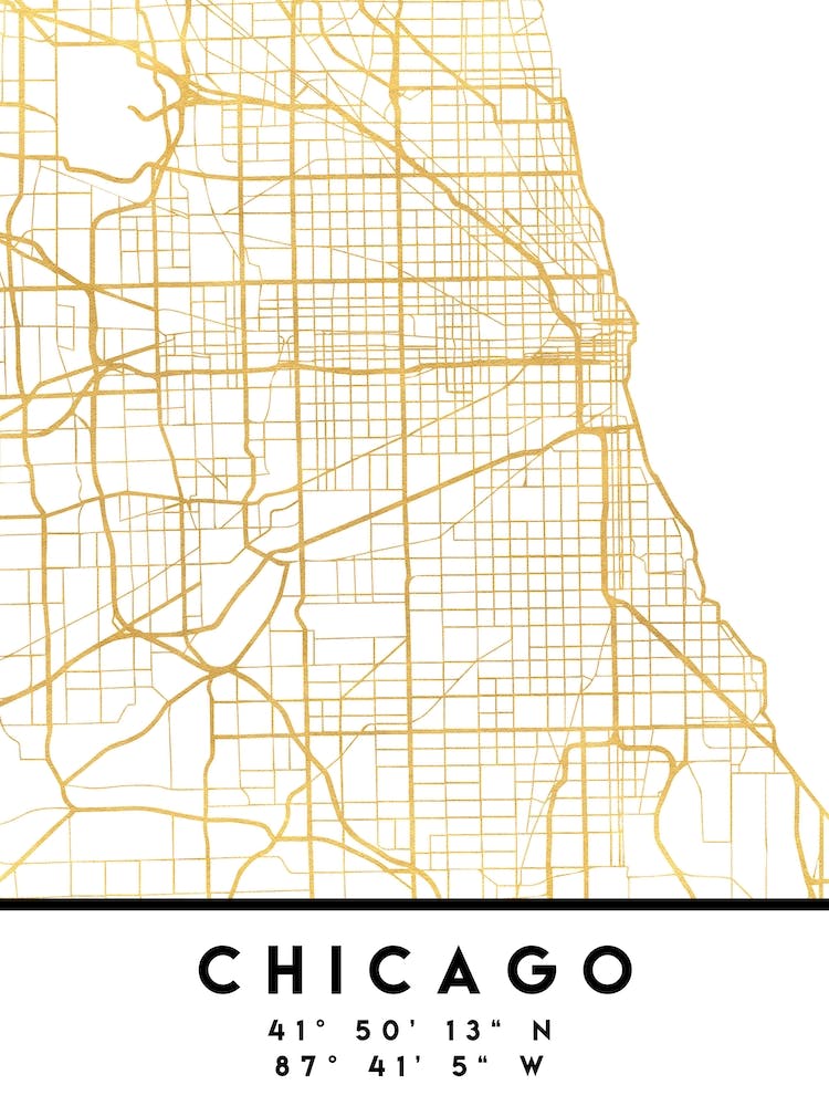 Chicago Illinois City Street Map