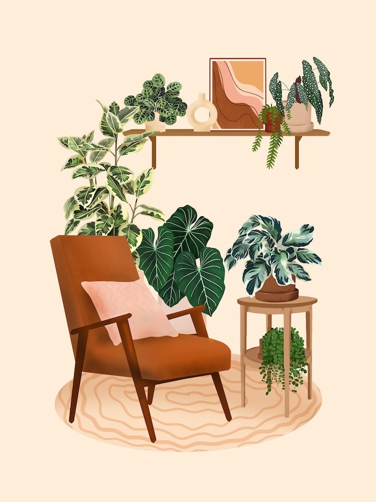 Living Room With Plants