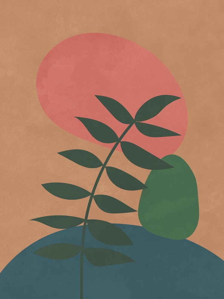Colorful Scandi Botanical Leaves