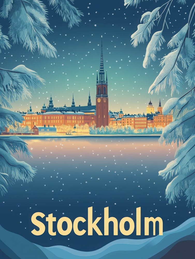 Aihrgdesign A Mid Century Modern Travel Poster For Stockholm