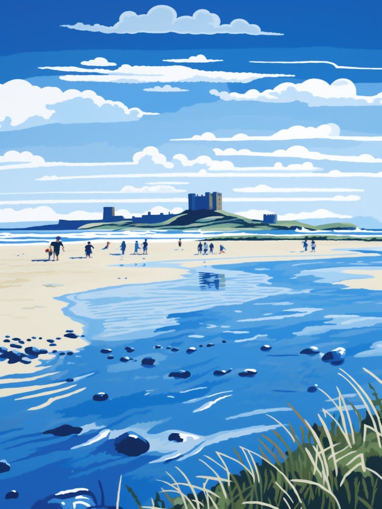 A Picture Of Bamburgh Beach Northumberland 4