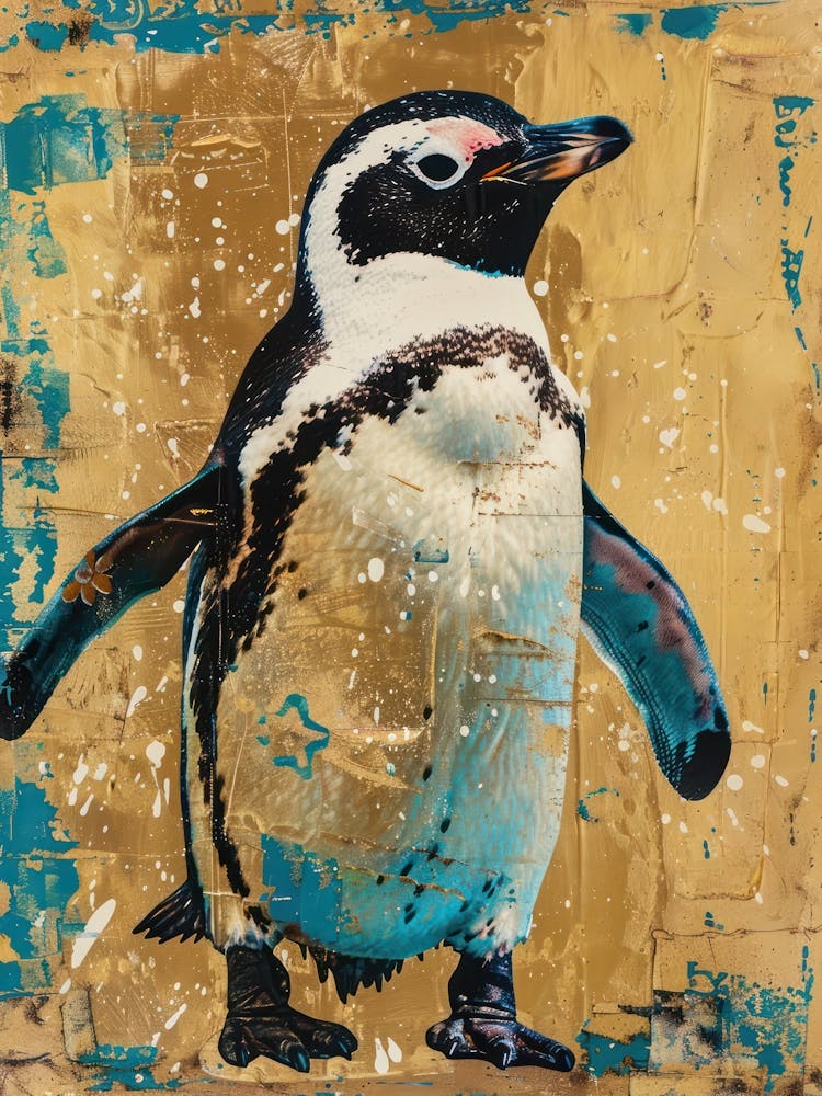 Penguin Chick Gold Effect Collage 2