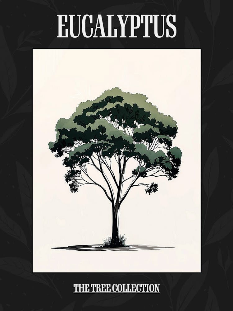 Eucalyptus Tree Pixel Illustration 2 Poster