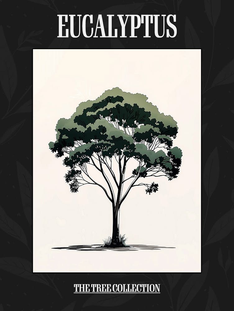 Eucalyptus Tree Pixel Illustration 2 Poster