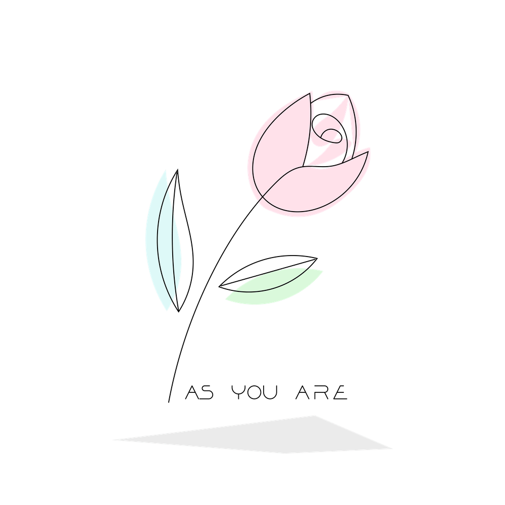 as you are - flower line art