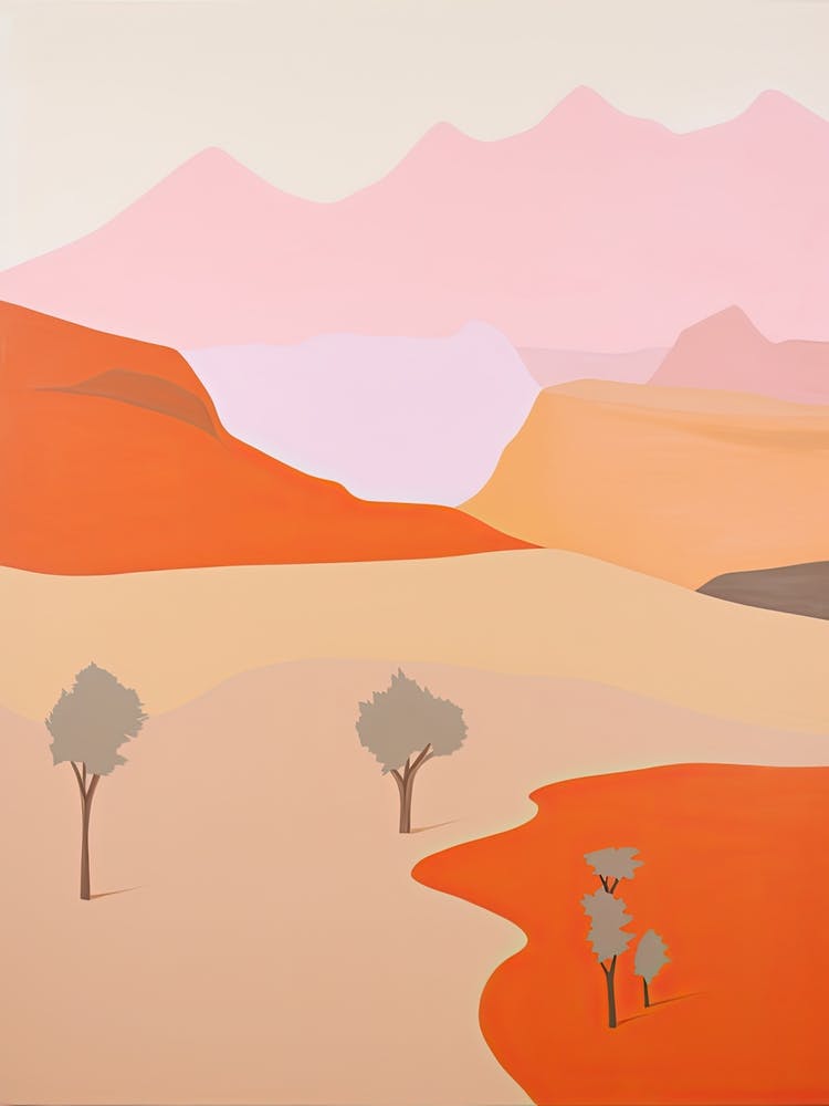 Taklamakan Desert   Asia (China), Contemporary Abstract Illustration 2