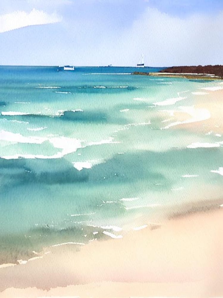 Boat Harbour Beach 2, Australia Watercolour
