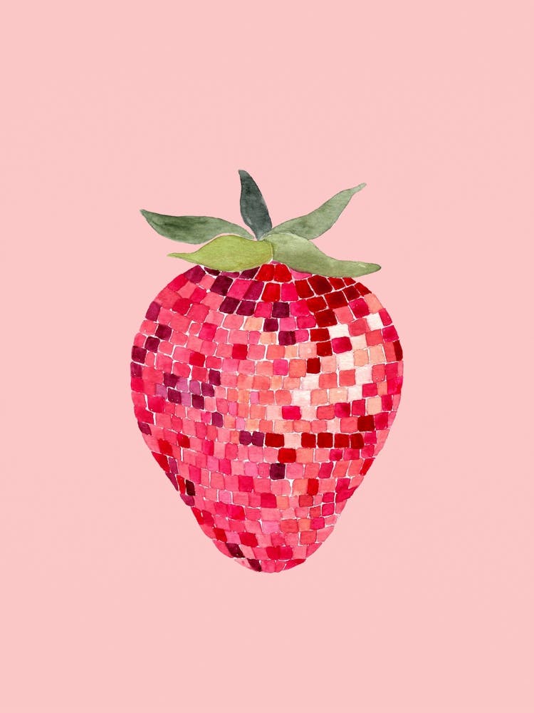 Disco Ball Strawberry Vertical