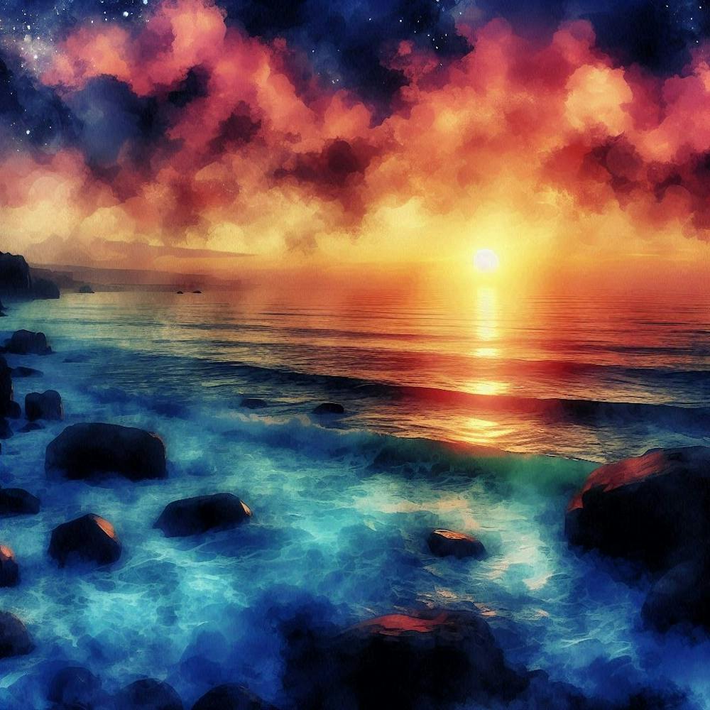 Sunset Over The Ocean 276
