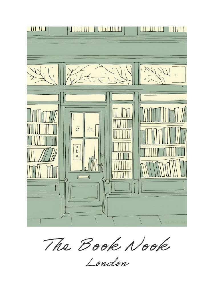 London The Book Nook Pastel Colours 5 Poster