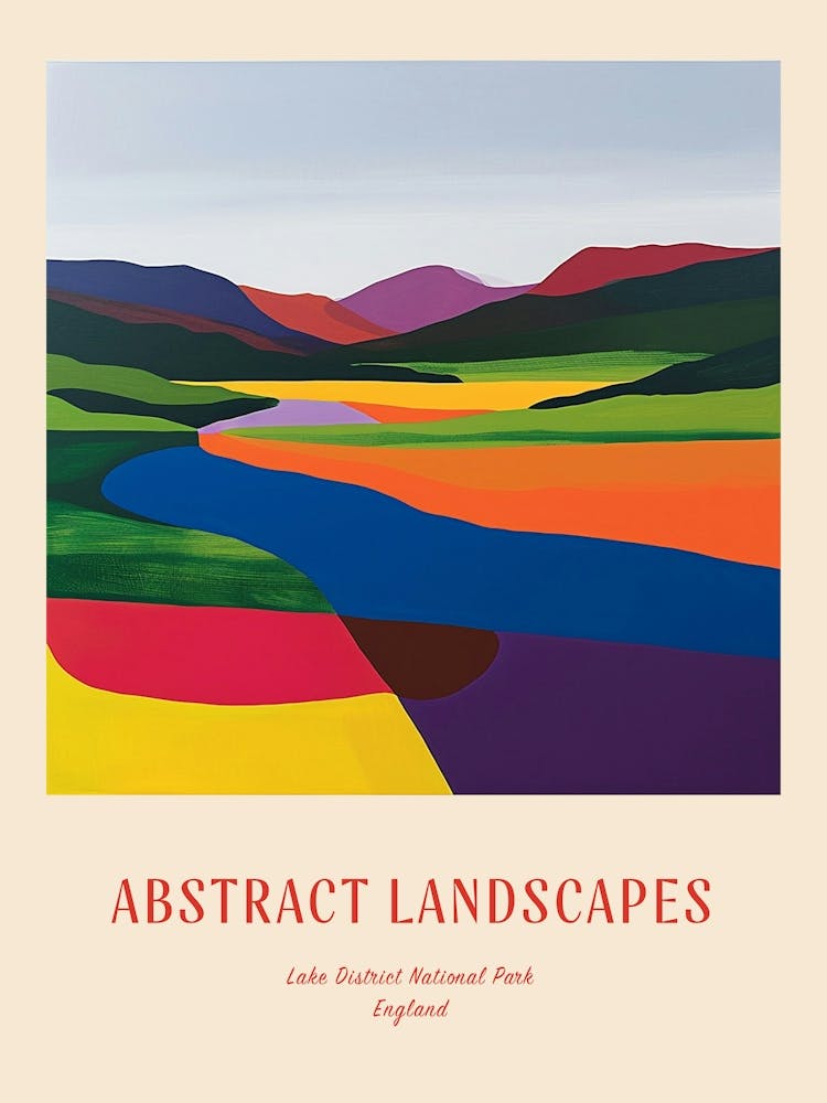 Colourful Abstract Lake District National Park England 3 Poster