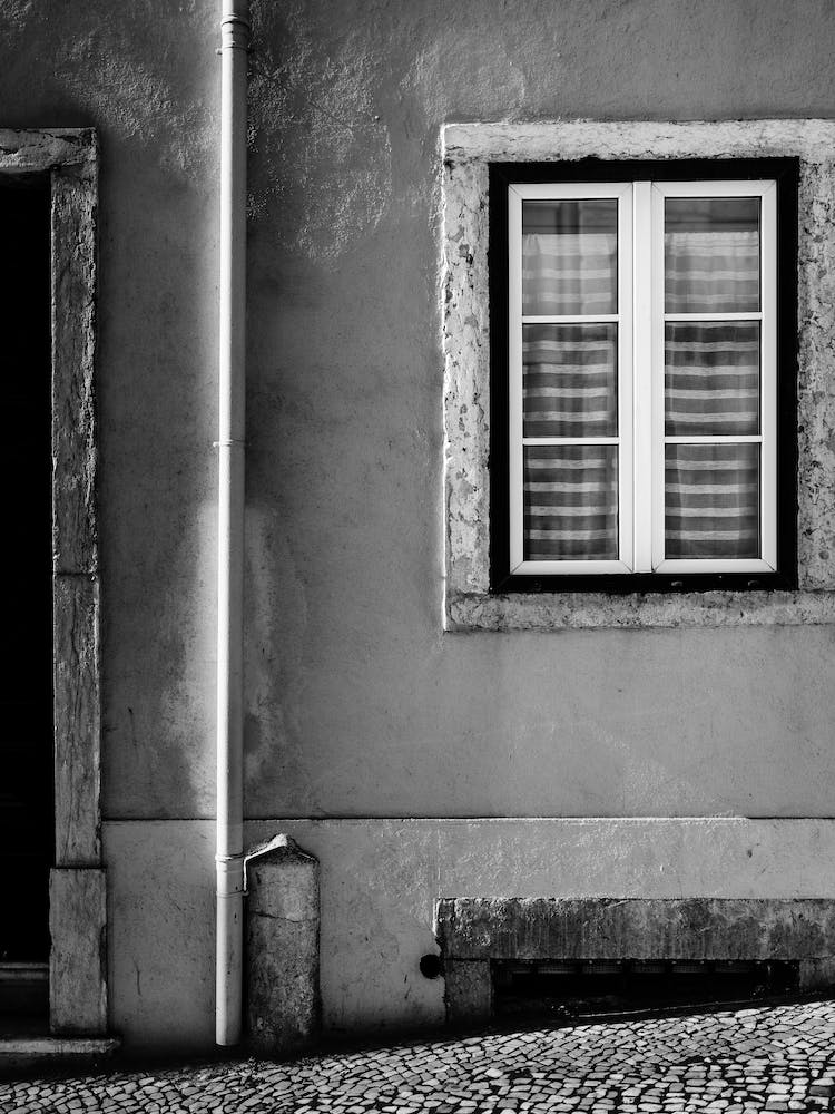 Black And White Street Scene