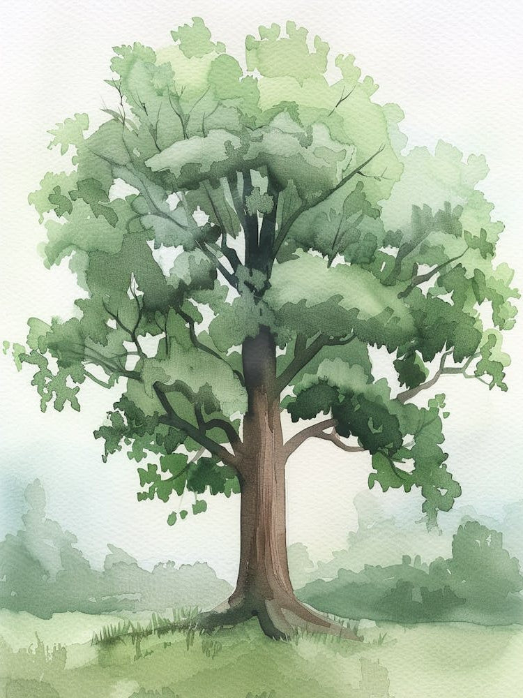 Mahogany Tree Atmospheric Watercolour Painting 8
