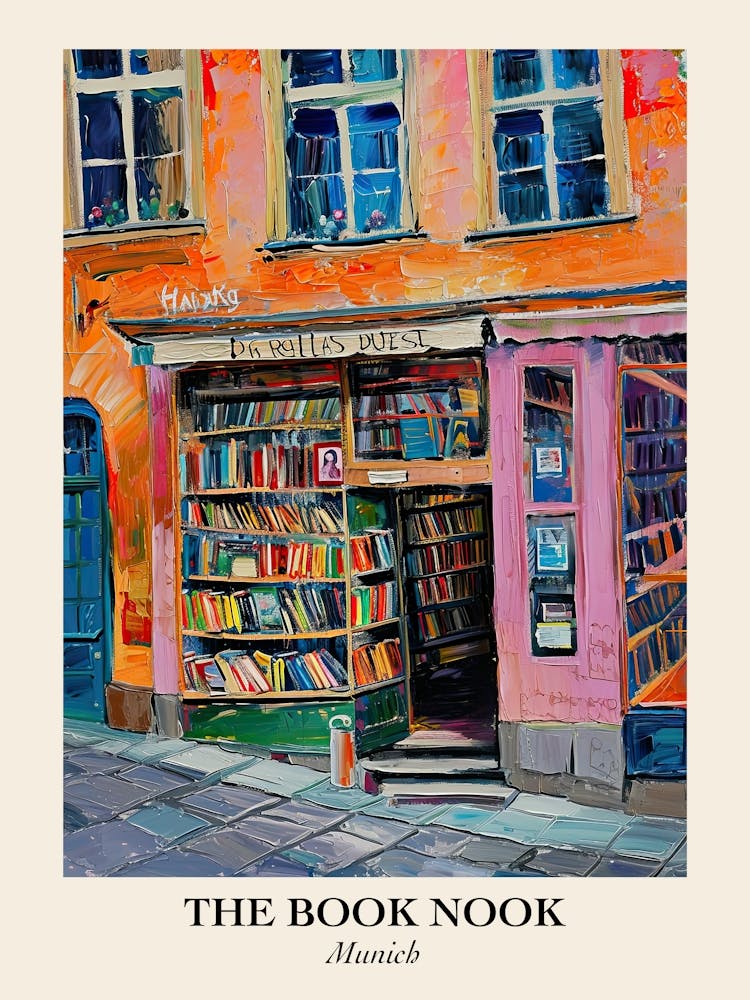 Munich Book Nook Bookshop 3 Poster