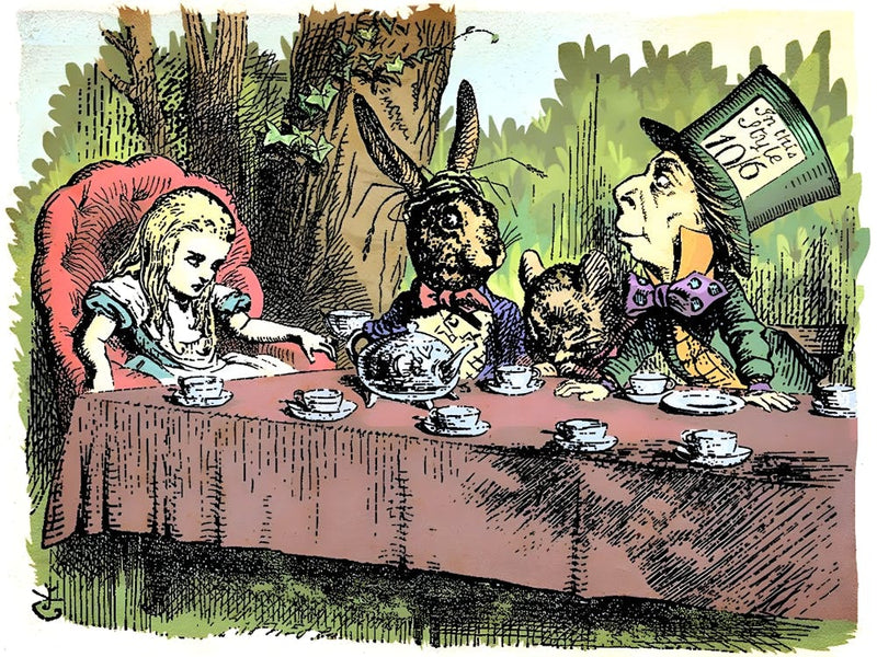 Alice In Wonderland At Tea Party, Vintage Poster
