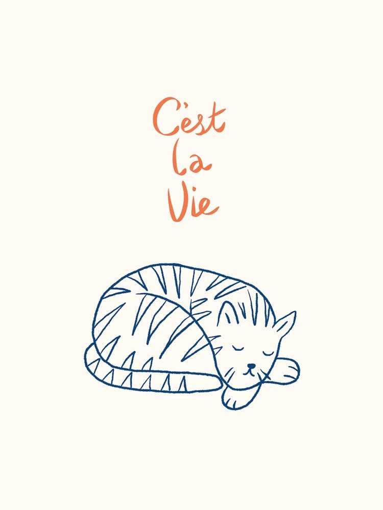 Sleeping Cat Print 1