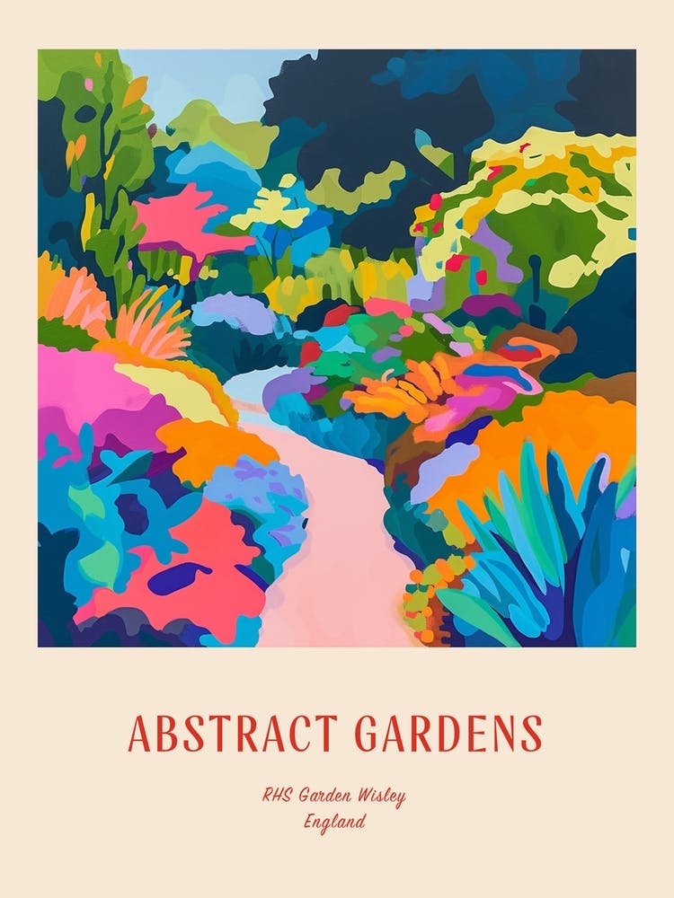 Colourful Gardens Rhs Garden Wisley United Kingdom 1 Red Poster
