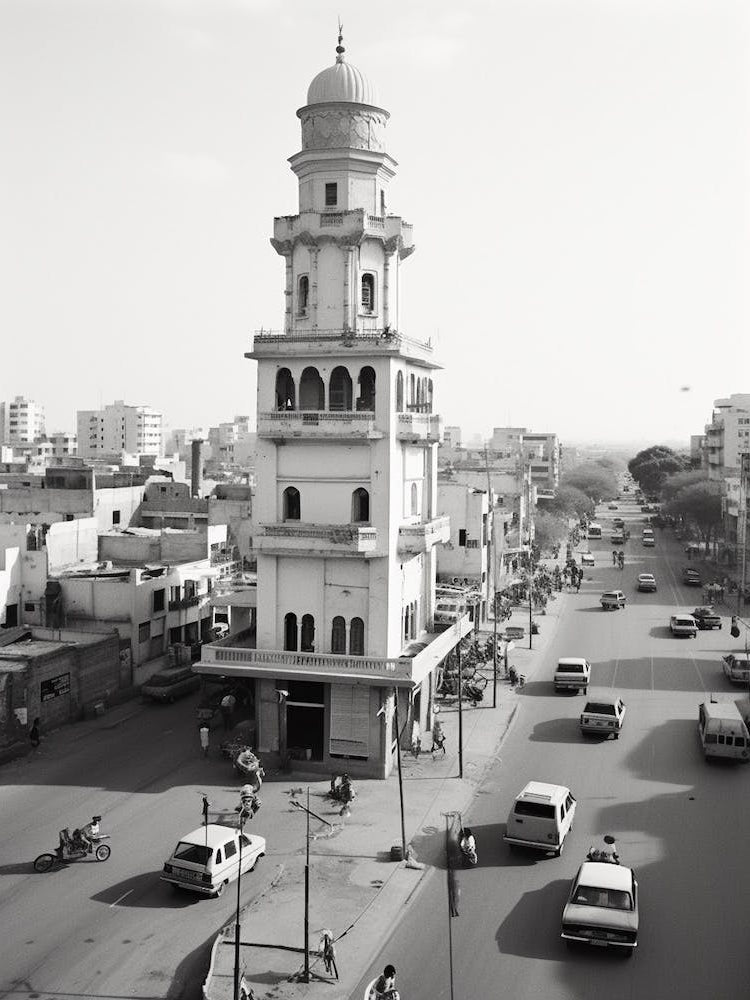 Karachi, Pakistan, Black And White Old Photo 3