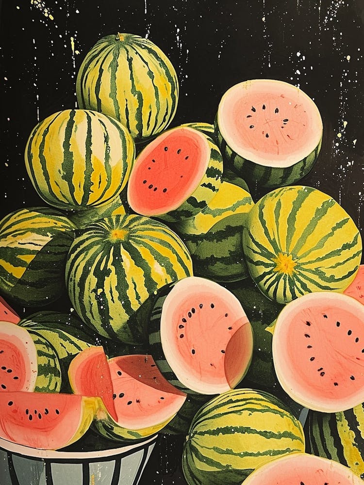 Art Deco Watermelon Explosion