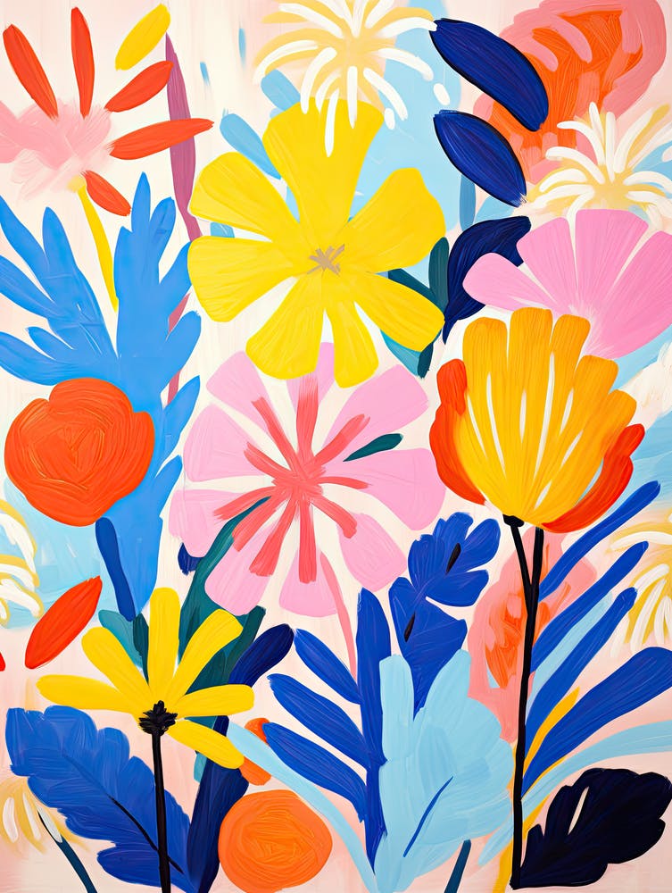 Flowers 48, Matisse style, Floral texture