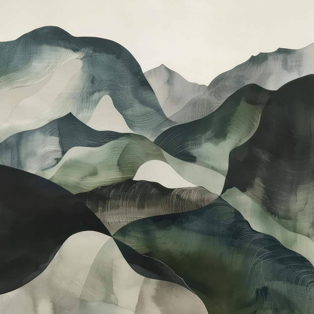 Japanese Watercolour Of Mount Hiei 4