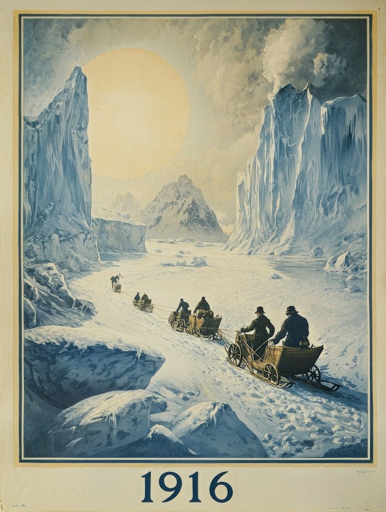Aihrgdesign A Vintage Adventure Poster Of A 1916 Polar Expedi D1bdfea9 0e10 469f A212 30de10991bef 1