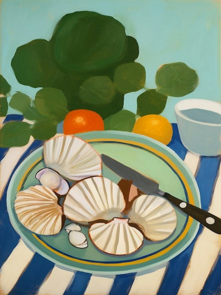 Scallops Italian Still Life Painting