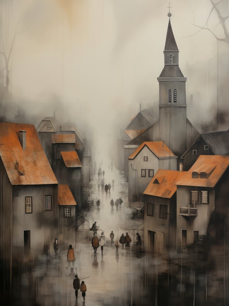 Moody Town Painting