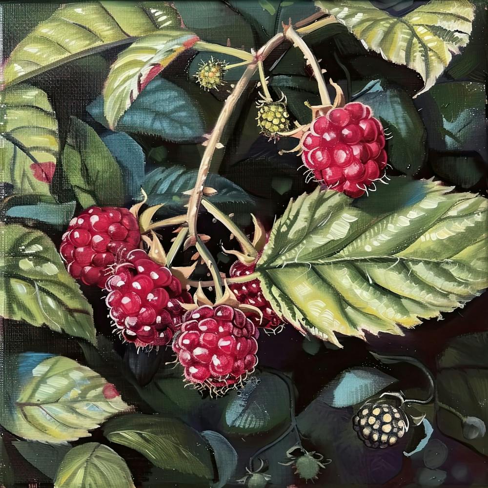 Raspberries Fairycore Painting 1