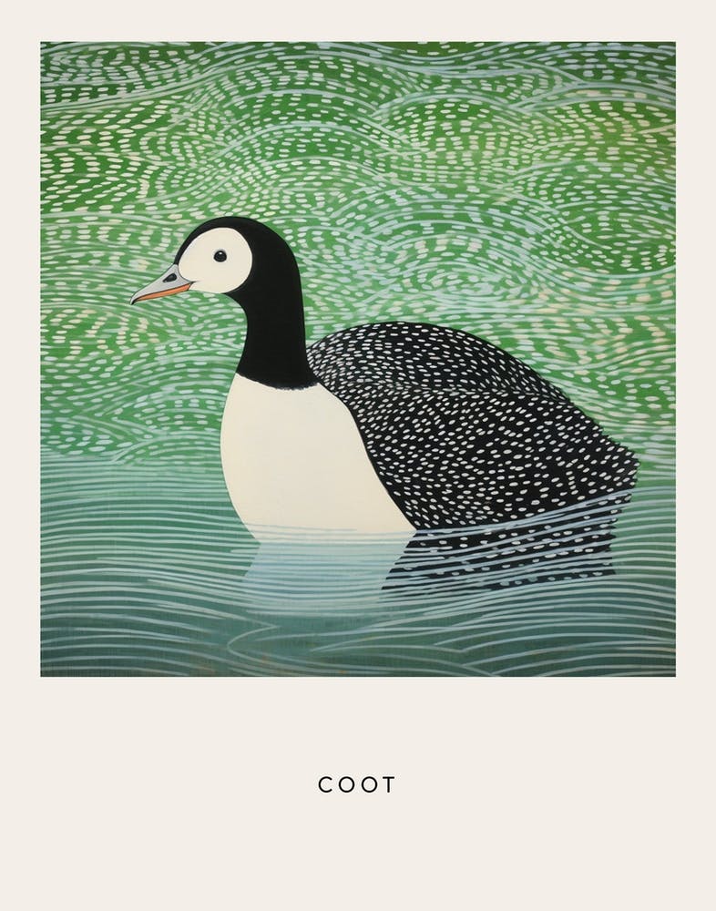 Ohara Koson Inspired Bird Painting Coot 1 Poster