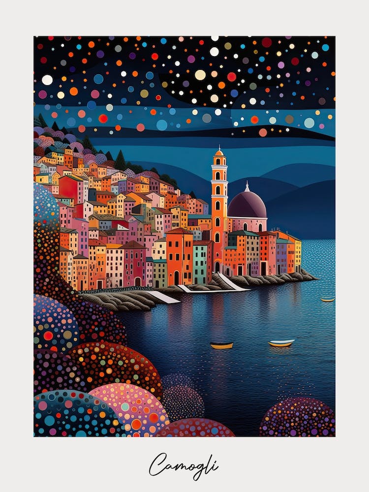 Poster Of Camogli, Italy, Illustration In The Style Of Pop Art 1