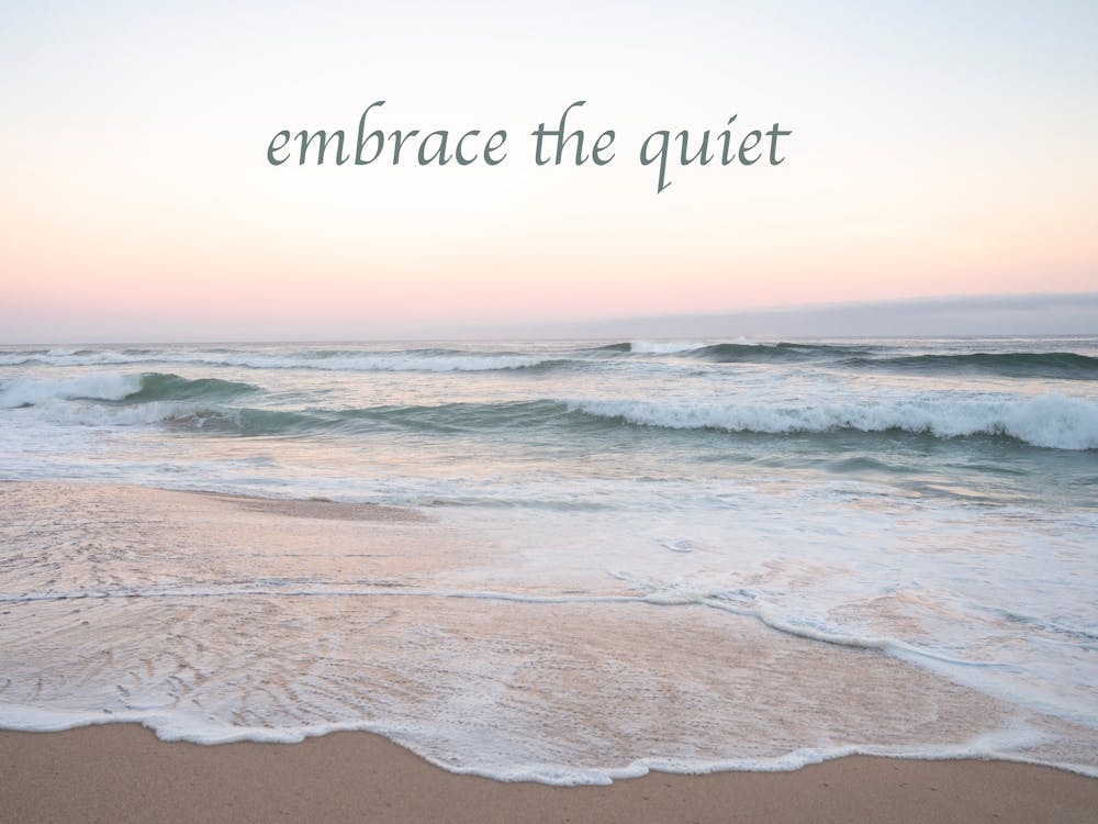 Embrace the quiet quote - Praia da Adraga sunrise in Portugal - nature and travel  by Christa Stroo