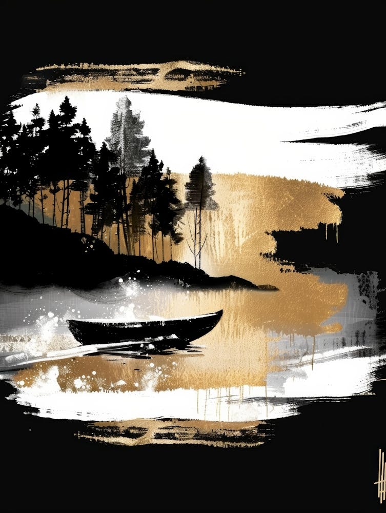 Gold And Black Canvas Print 25