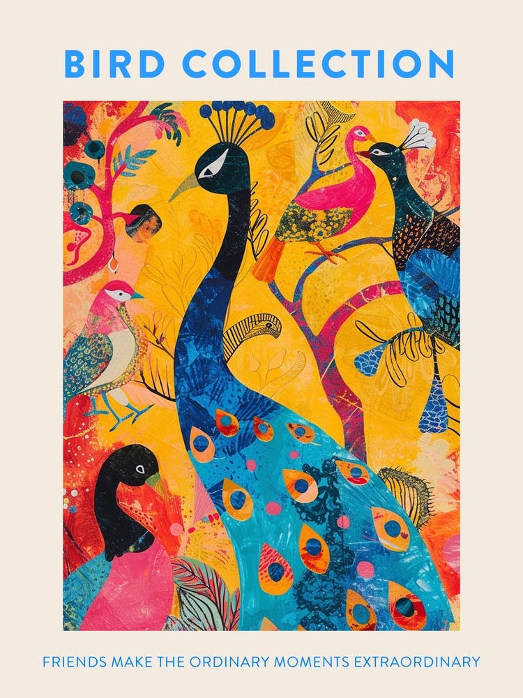 Birds Mixed Media Painting 3 Poster