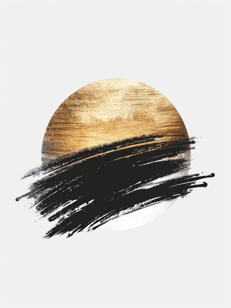 Gold Brush Stroke Canvas Print 2