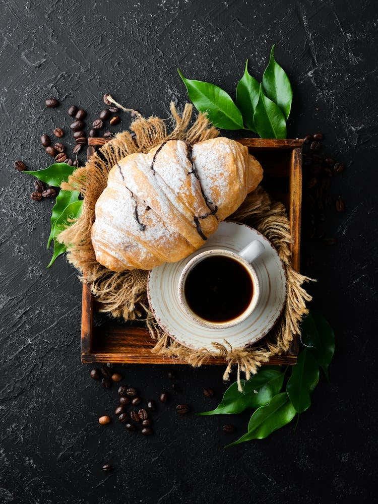 Croissants — Food kitchen poster/blackboard, photo art 1