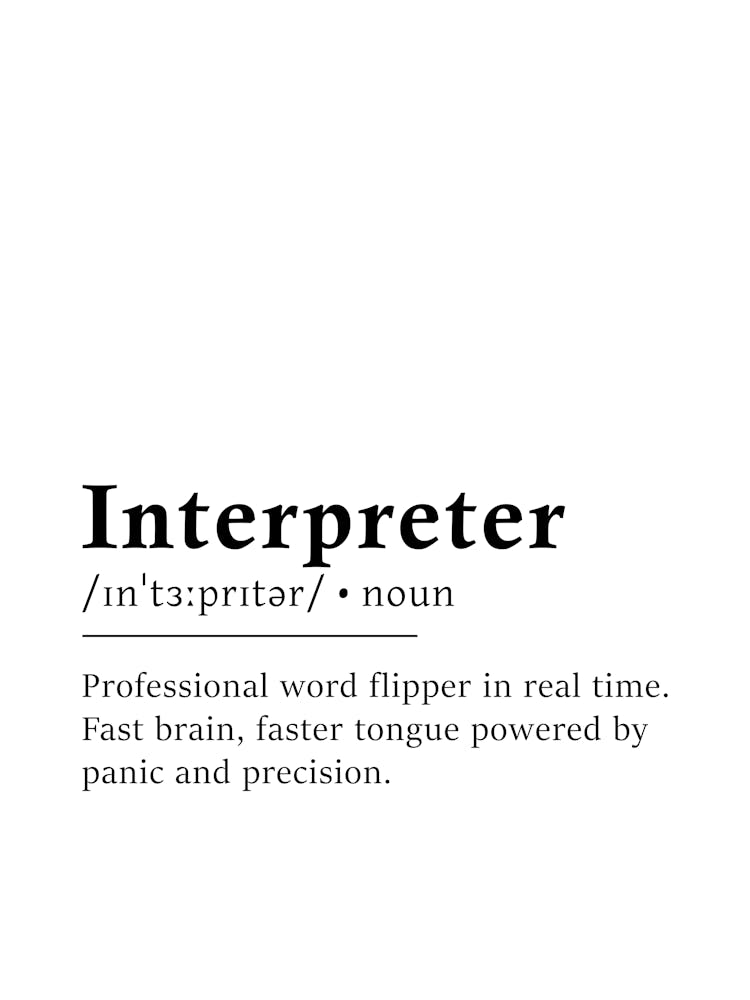 Interpreter Definition Poster - Dictionary