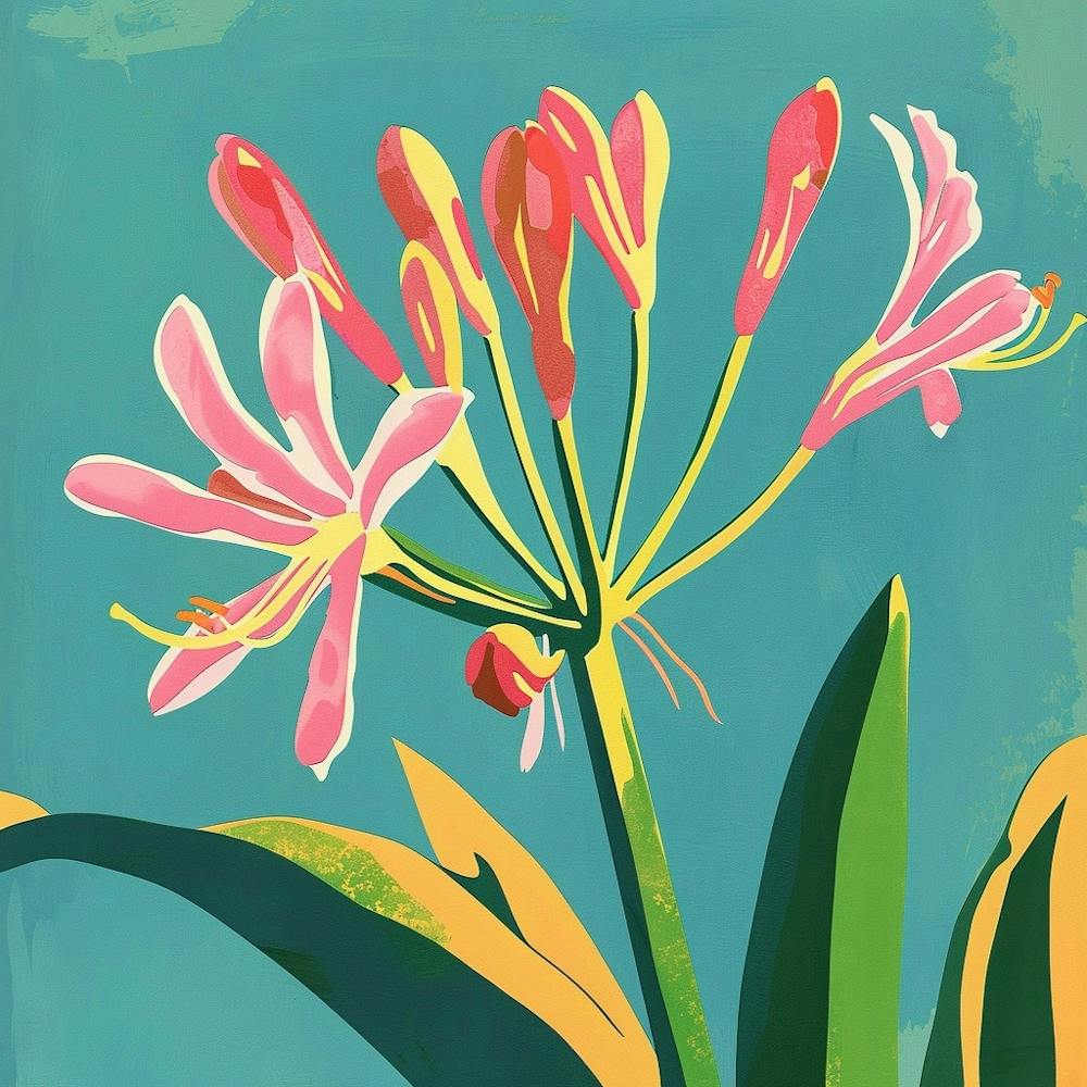 Agapanthus 2 Square Flower Illustration