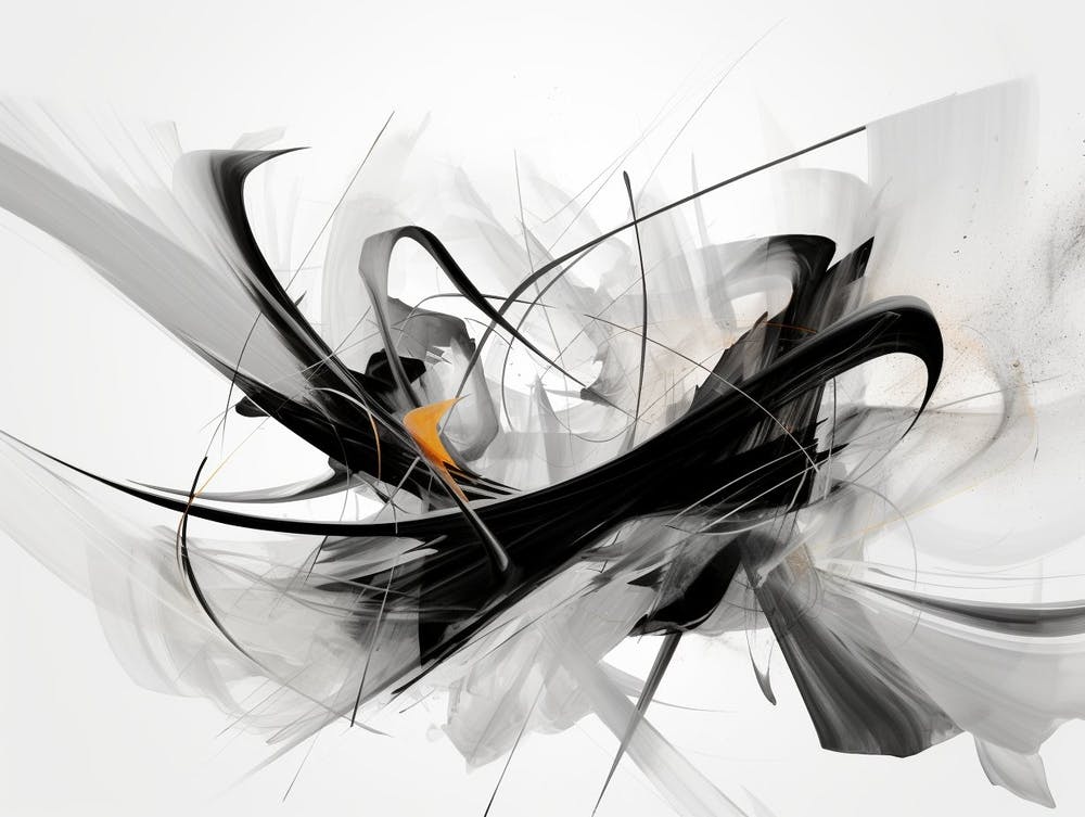 Quantum Entanglement Abstract Black And White 12